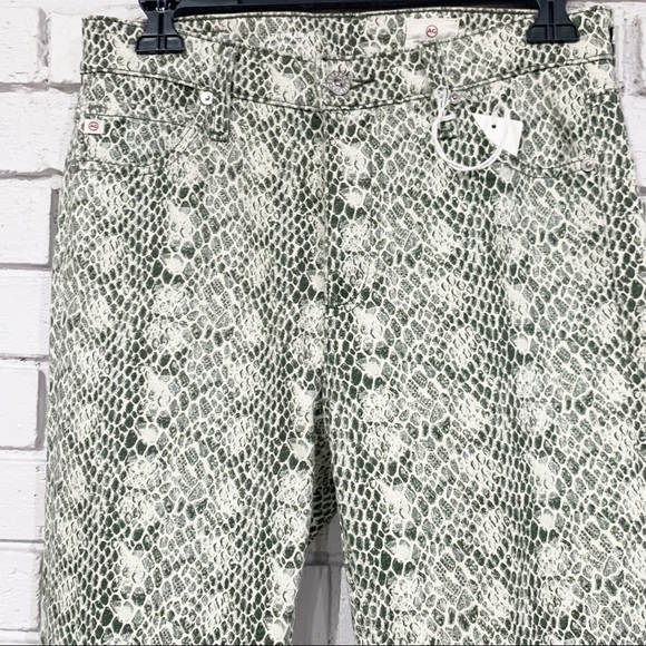 AG Jeans Mari snake-print high-rise straight-leg jeans - Picture 2 of 10